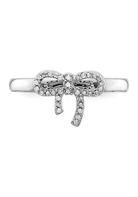 1/10 ct. t.w. Diamond Stackable Expressions Bow Ring Sterling Silver