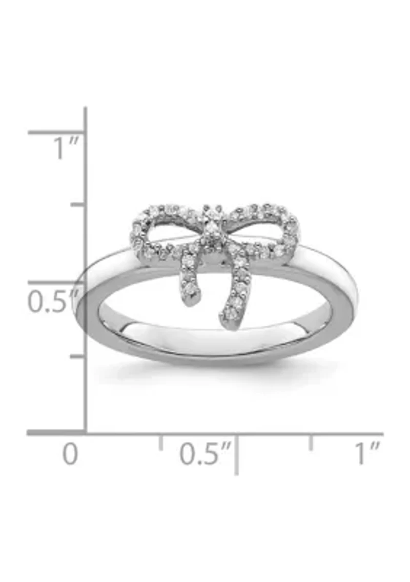 1/10 ct. t.w. Diamond Stackable Expressions Bow Ring Sterling Silver