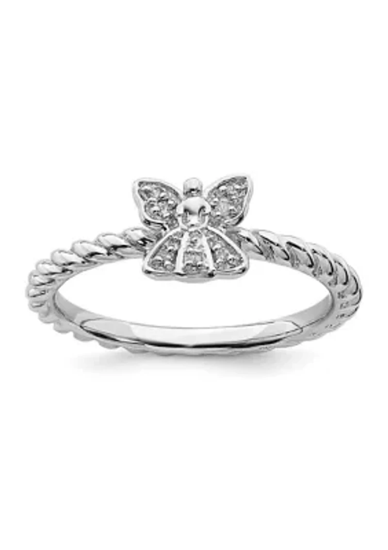 0.035 ct. t.w. Diamond Stackable Expressions Polished Angel Ring Sterling Silver