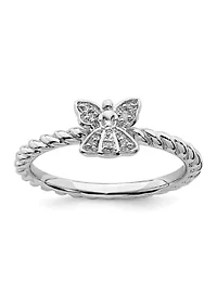 0.035 ct. t.w. Diamond Stackable Expressions Polished Angel Ring Sterling Silver