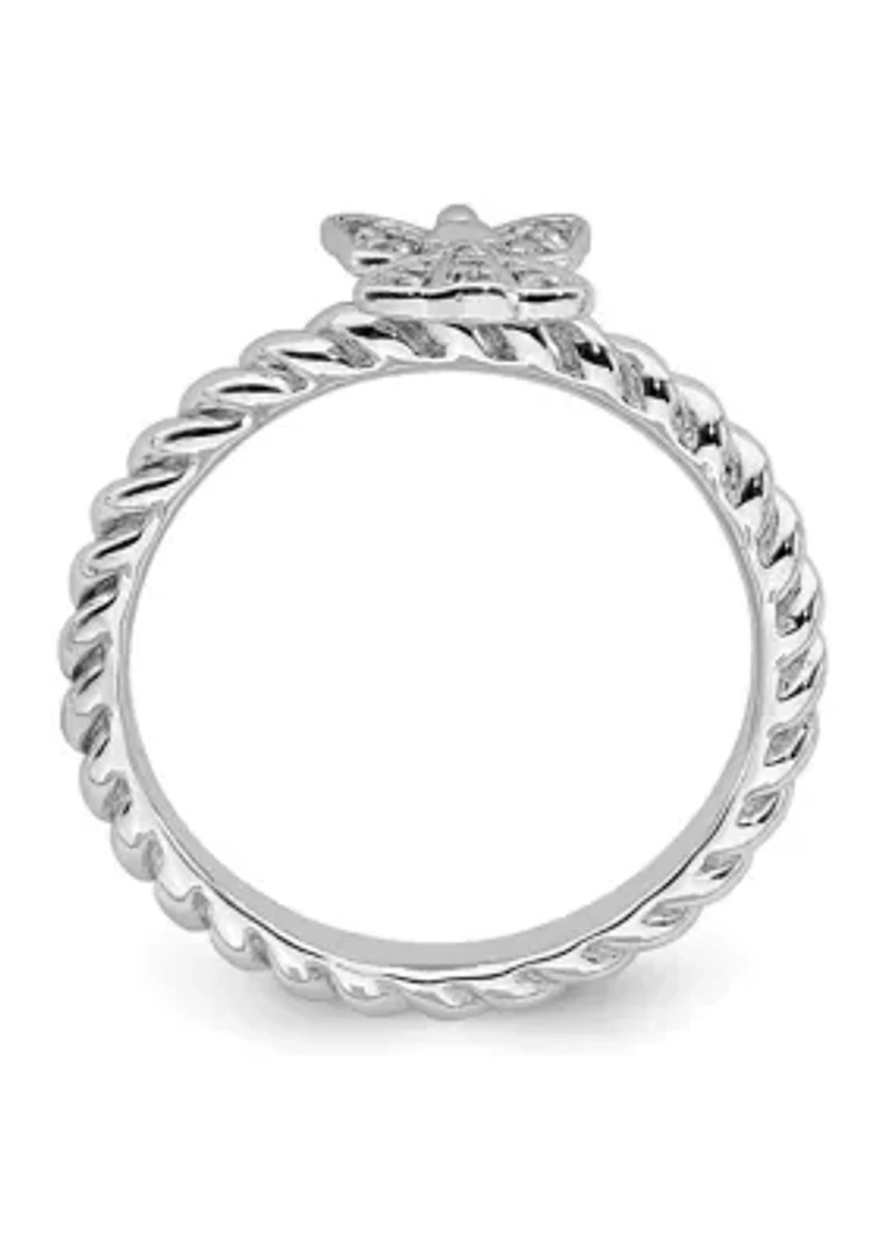 0.035 ct. t.w. Diamond Stackable Expressions Polished Angel Ring Sterling Silver