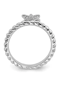 0.035 ct. t.w. Diamond Stackable Expressions Polished Angel Ring Sterling Silver