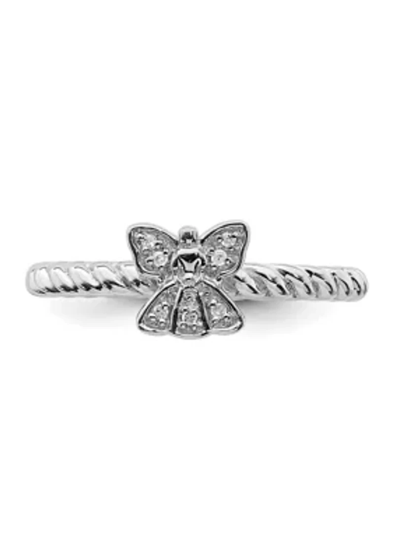 0.035 ct. t.w. Diamond Stackable Expressions Polished Angel Ring Sterling Silver