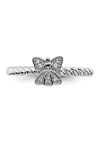 0.035 ct. t.w. Diamond Stackable Expressions Polished Angel Ring Sterling Silver