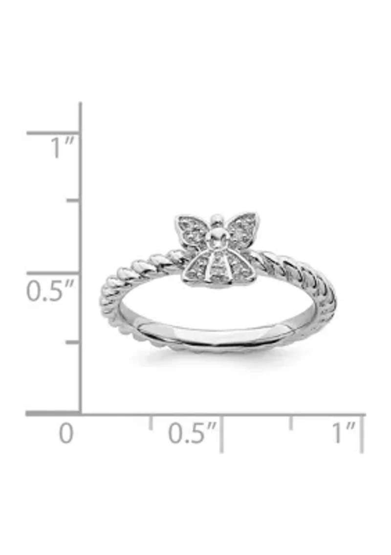 0.035 ct. t.w. Diamond Stackable Expressions Polished Angel Ring Sterling Silver