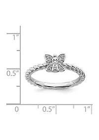 0.035 ct. t.w. Diamond Stackable Expressions Polished Angel Ring Sterling Silver