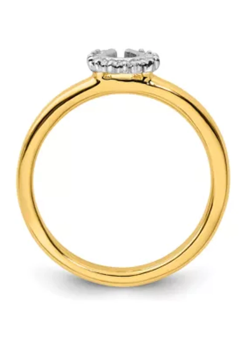 1/10 ct. t.w. Diamond Stackable Expressions Yellow-plated Horseshoe Ring Sterling Silver