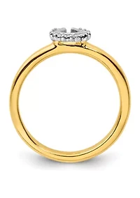 1/10 ct. t.w. Diamond Stackable Expressions Yellow-plated Horseshoe Ring Sterling Silver