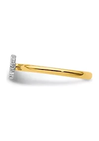 1/10 ct. t.w. Diamond Stackable Expressions Yellow-plated Horseshoe Ring Sterling Silver