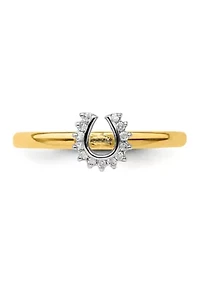 1/10 ct. t.w. Diamond Stackable Expressions Yellow-plated Horseshoe Ring Sterling Silver