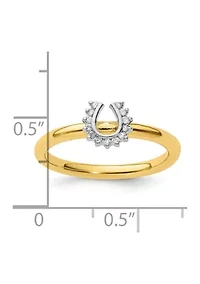 1/10 ct. t.w. Diamond Stackable Expressions Yellow-plated Horseshoe Ring Sterling Silver