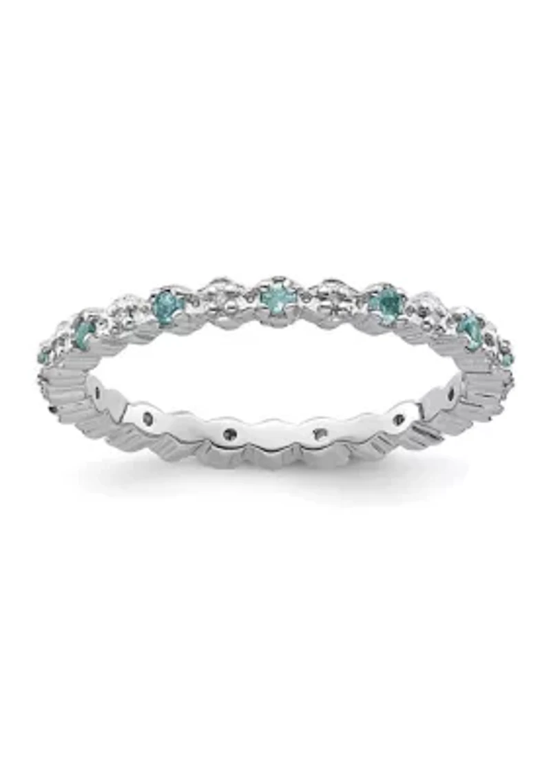 1/4 ct. t.w. Blue Topaz and 1/10 Diamond Stackable Expressions Ring Sterling Silver