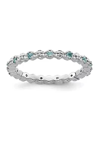 1/4 ct. t.w. Blue Topaz and 1/10 Diamond Stackable Expressions Ring Sterling Silver