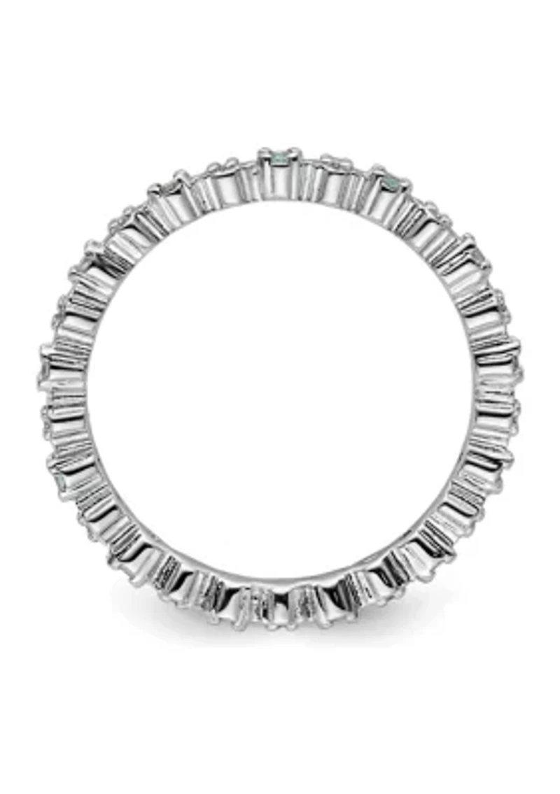 1/4 ct. t.w. Blue Topaz and 1/10 Diamond Stackable Expressions Ring Sterling Silver