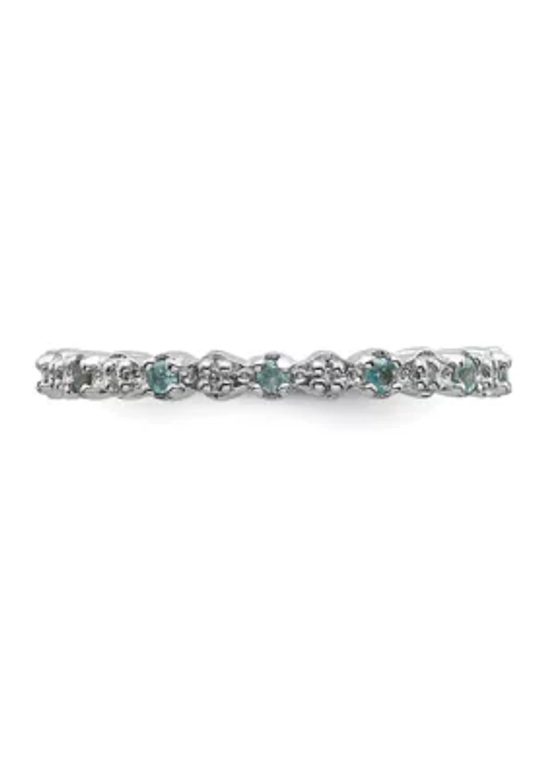 1/4 ct. t.w. Blue Topaz and 1/10 Diamond Stackable Expressions Ring Sterling Silver