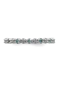 1/4 ct. t.w. Blue Topaz and 1/10 Diamond Stackable Expressions Ring Sterling Silver
