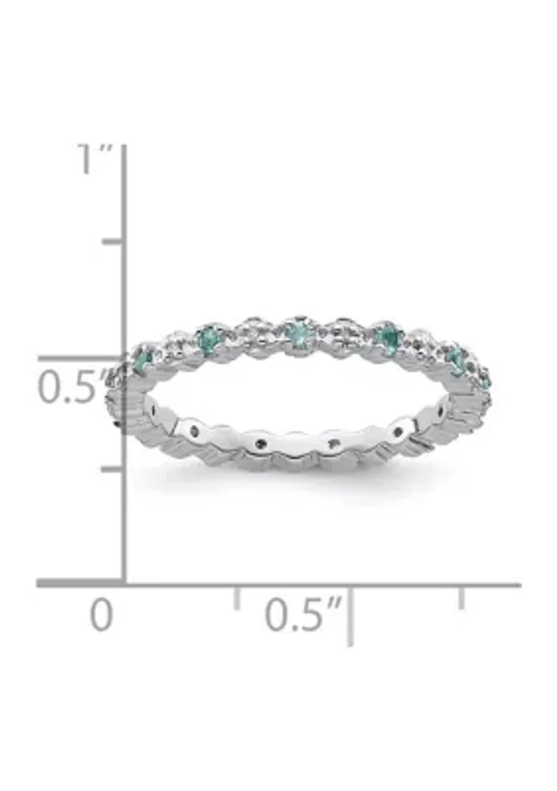 1/4 ct. t.w. Blue Topaz and 1/10 Diamond Stackable Expressions Ring Sterling Silver
