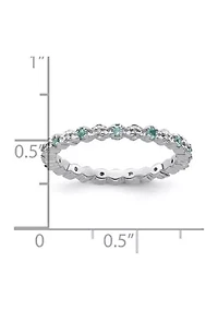 1/4 ct. t.w. Blue Topaz and 1/10 Diamond Stackable Expressions Ring Sterling Silver