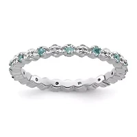 1/4 ct. t.w. Blue Topaz and 1/10 Diamond Stackable Expressions Ring Sterling Silver