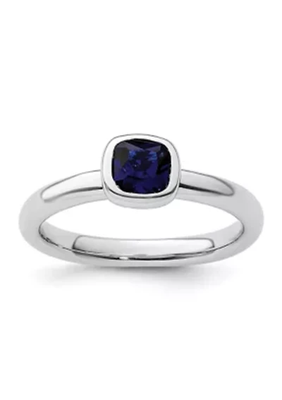 3/4 ct. t.w. Cushion-cut Lab Created Sapphire Stackable Expressions Ring Sterling Silver