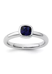 3/4 ct. t.w. Cushion-cut Lab Created Sapphire Stackable Expressions Ring Sterling Silver