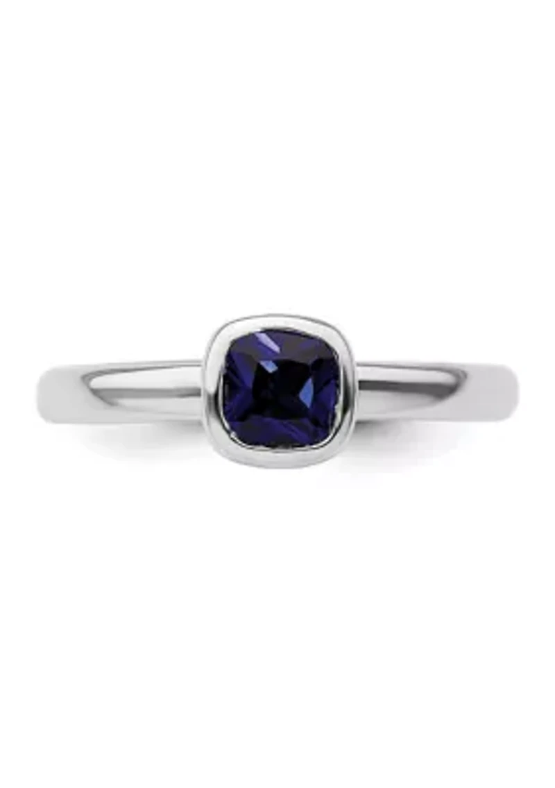 3/4 ct. t.w. Cushion-cut Lab Created Sapphire Stackable Expressions Ring Sterling Silver
