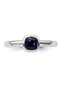 3/4 ct. t.w. Cushion-cut Lab Created Sapphire Stackable Expressions Ring Sterling Silver