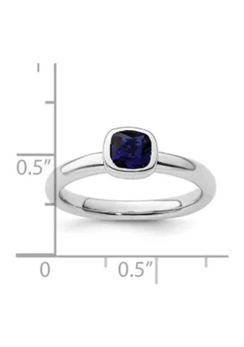 3/4 ct. t.w. Cushion-cut Lab Created Sapphire Stackable Expressions Ring Sterling Silver