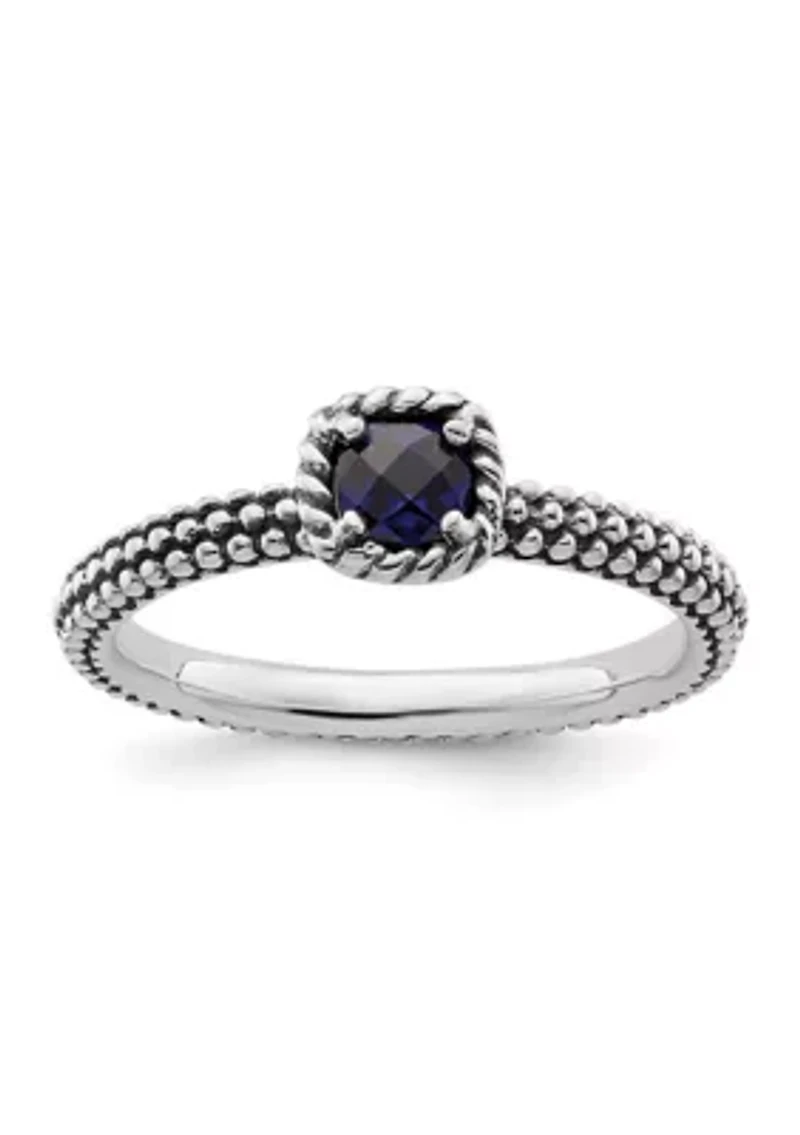 1/3 ct. t.w. Lab Created Sapphire Polished Stackable Expressions Ring Sterling Silver