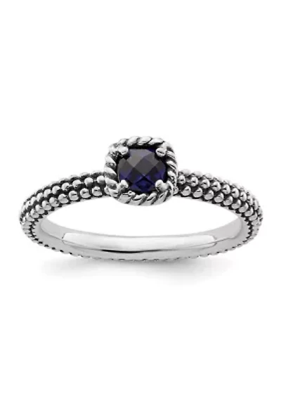 1/3 ct. t.w. Lab Created Sapphire Polished Stackable Expressions Ring Sterling Silver