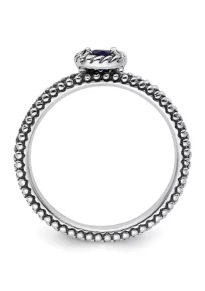 1/3 ct. t.w. Lab Created Sapphire Polished Stackable Expressions Ring Sterling Silver