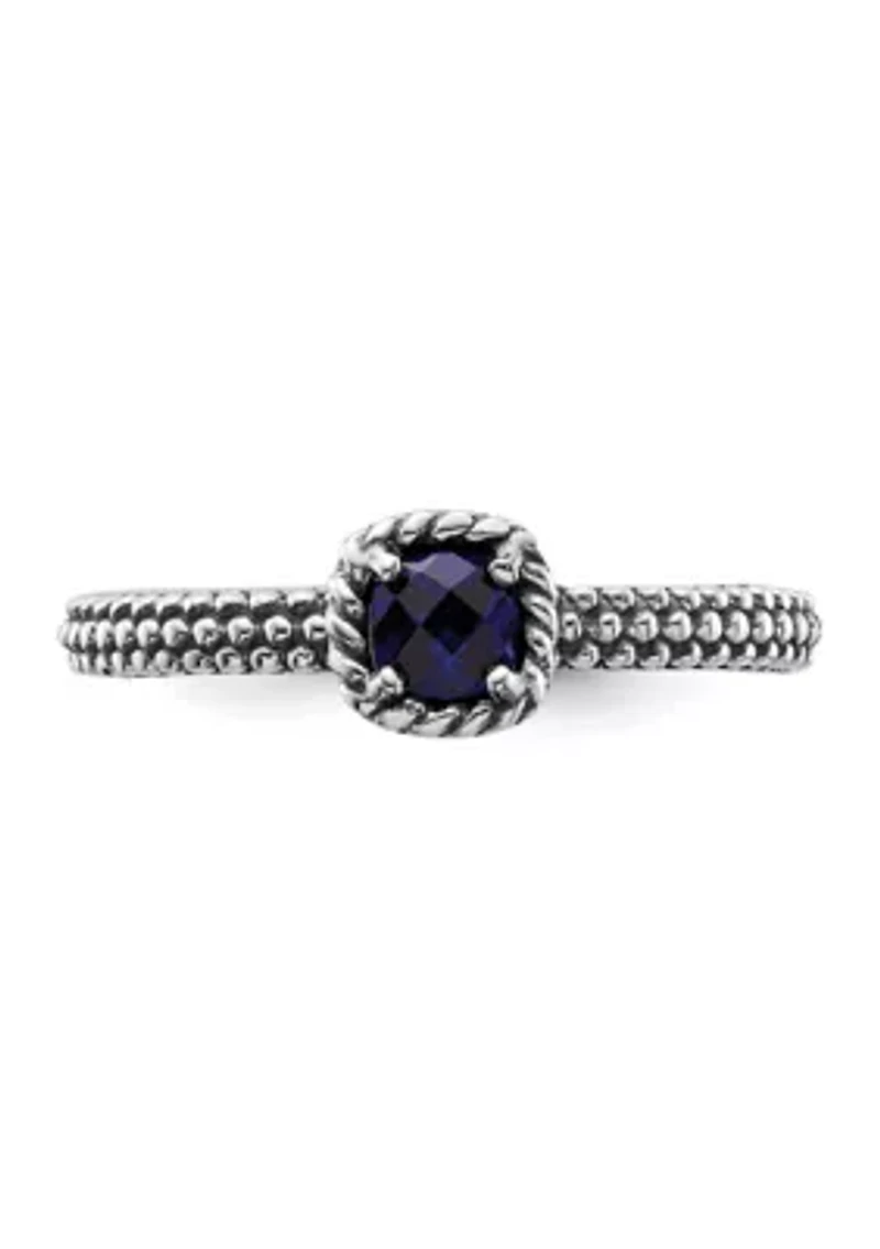 1/3 ct. t.w. Lab Created Sapphire Polished Stackable Expressions Ring Sterling Silver