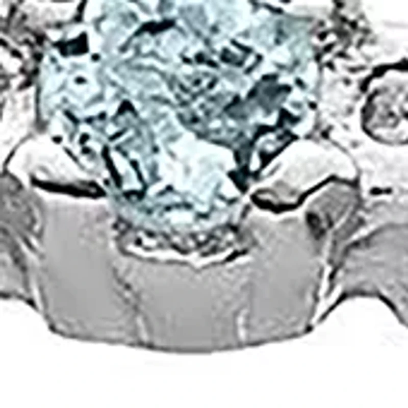 1/6 ct. t.w. Aquamarine and 0.04 ct. t.w. Diamond Stackable Expressions Ring in Sterling Silver
