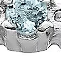1/6 ct. t.w. Aquamarine and 0.04 ct. t.w. Diamond Stackable Expressions Ring in Sterling Silver