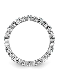 1/6 ct. t.w. Aquamarine and 0.04 ct. t.w. Diamond Stackable Expressions Ring in Sterling Silver