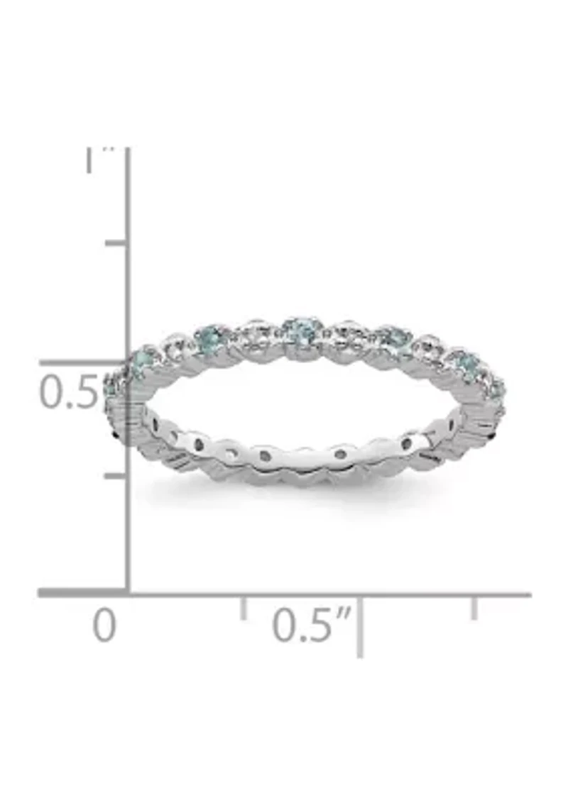 1/6 ct. t.w. Aquamarine and 0.04 ct. t.w. Diamond Stackable Expressions Ring in Sterling Silver