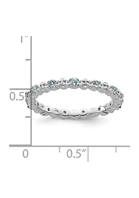 1/6 ct. t.w. Aquamarine and 0.04 ct. t.w. Diamond Stackable Expressions Ring in Sterling Silver