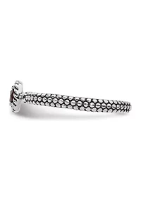 3/8 ct. t.w. Checker-cut Garnet Antiqued Stackable Expressions Ring Sterling Silver