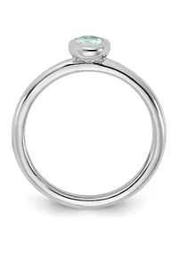 3/8 ct. t.w. Oval Aquamarine Stackable Expressions Ring Sterling Silver