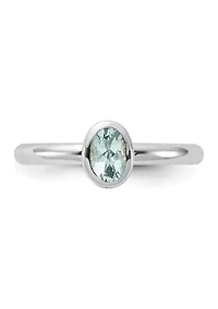 3/8 ct. t.w. Oval Aquamarine Stackable Expressions Ring Sterling Silver