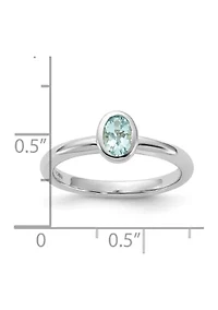 3/8 ct. t.w. Oval Aquamarine Stackable Expressions Ring Sterling Silver