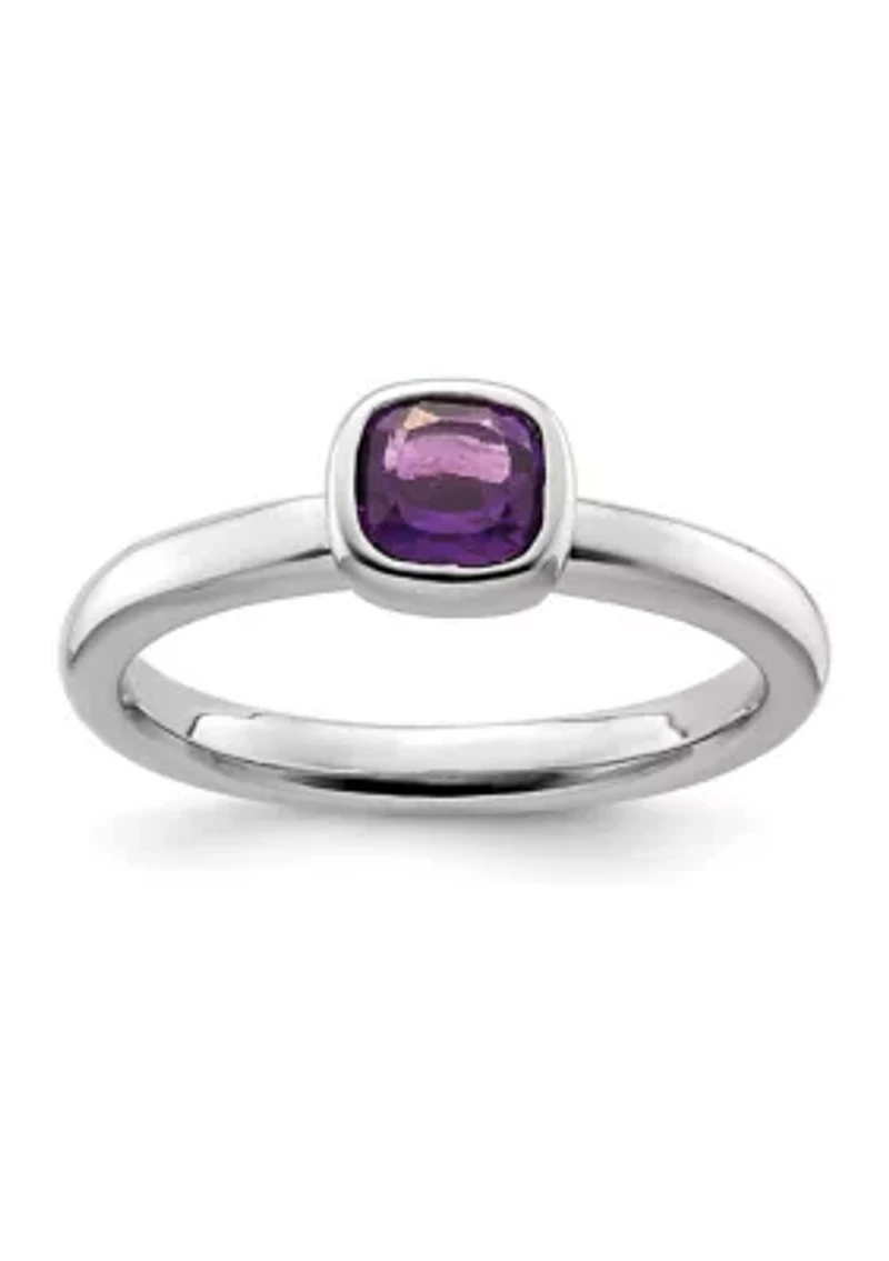 1/2 ct. t.w. Cushion-cut Amethyst Stackable Expressions Ring Sterling Silver