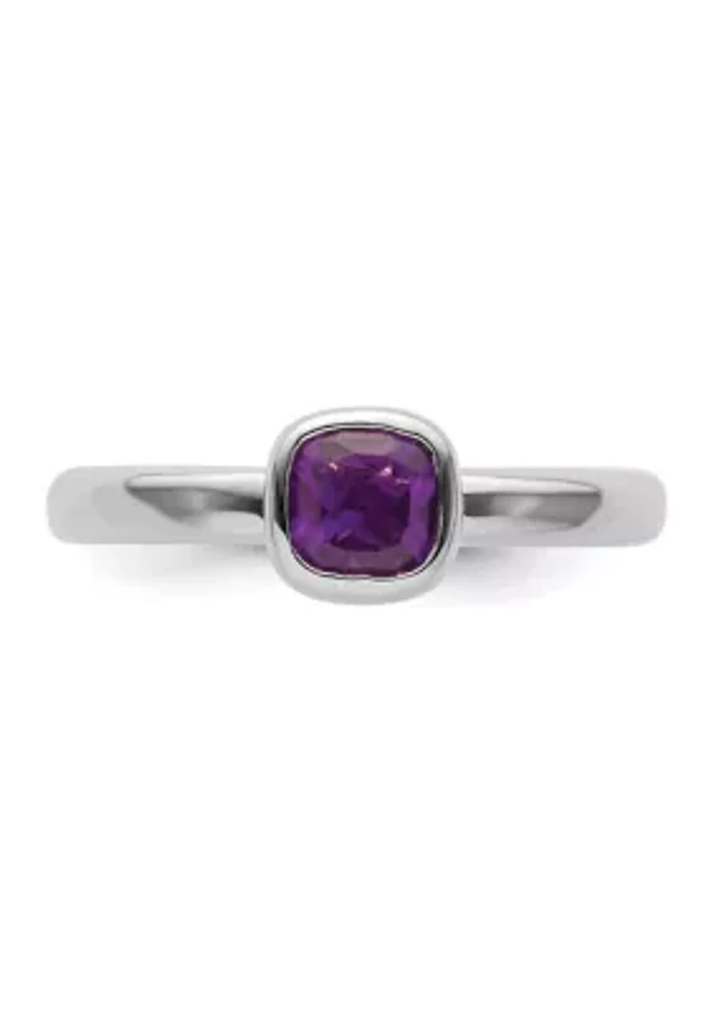 1/2 ct. t.w. Cushion-cut Amethyst Stackable Expressions Ring Sterling Silver