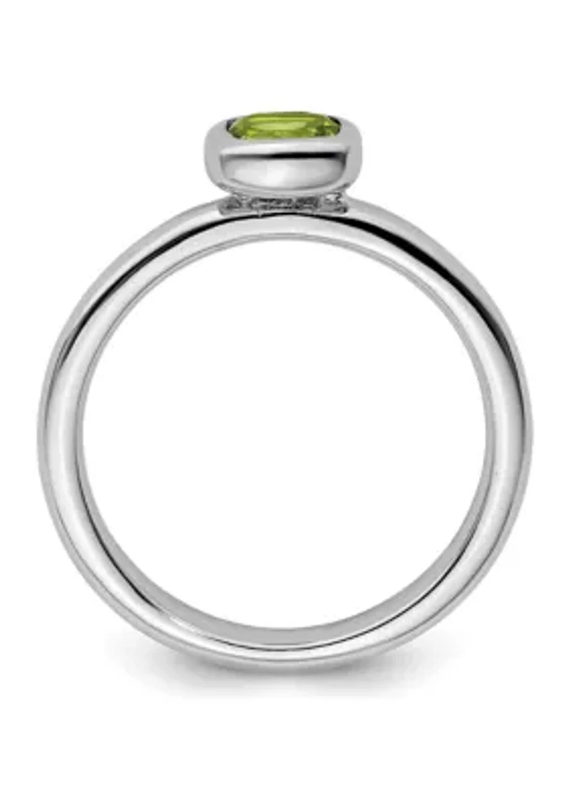 5/8 ct. t.w. Cushion-cut Peridot Stackable Expressions Ring Sterling Silver