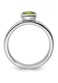 5/8 ct. t.w. Cushion-cut Peridot Stackable Expressions Ring Sterling Silver