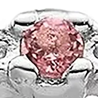 1/5 ct. t.w. Pink Tourmaline and 1/10 Diamond Stackable Expressions Ring Sterling Silver