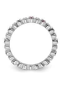 1/5 ct. t.w. Pink Tourmaline and 1/10 Diamond Stackable Expressions Ring Sterling Silver