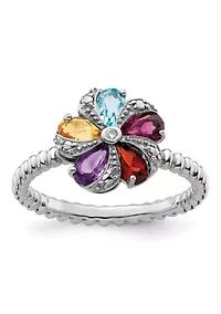 1.02 ct. t.w. Gemstone and 0.01 Diamond Stackable Expressions Ring Sterling Silver
