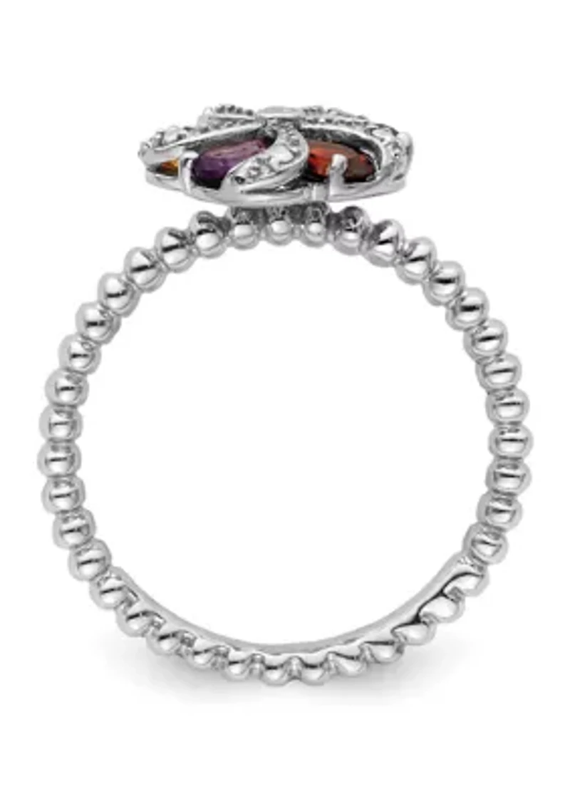 1.02 ct. t.w. Gemstone and 0.01 Diamond Stackable Expressions Ring Sterling Silver