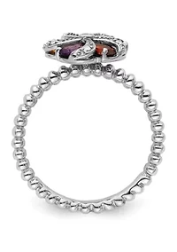1.02 ct. t.w. Gemstone and 0.01 Diamond Stackable Expressions Ring Sterling Silver